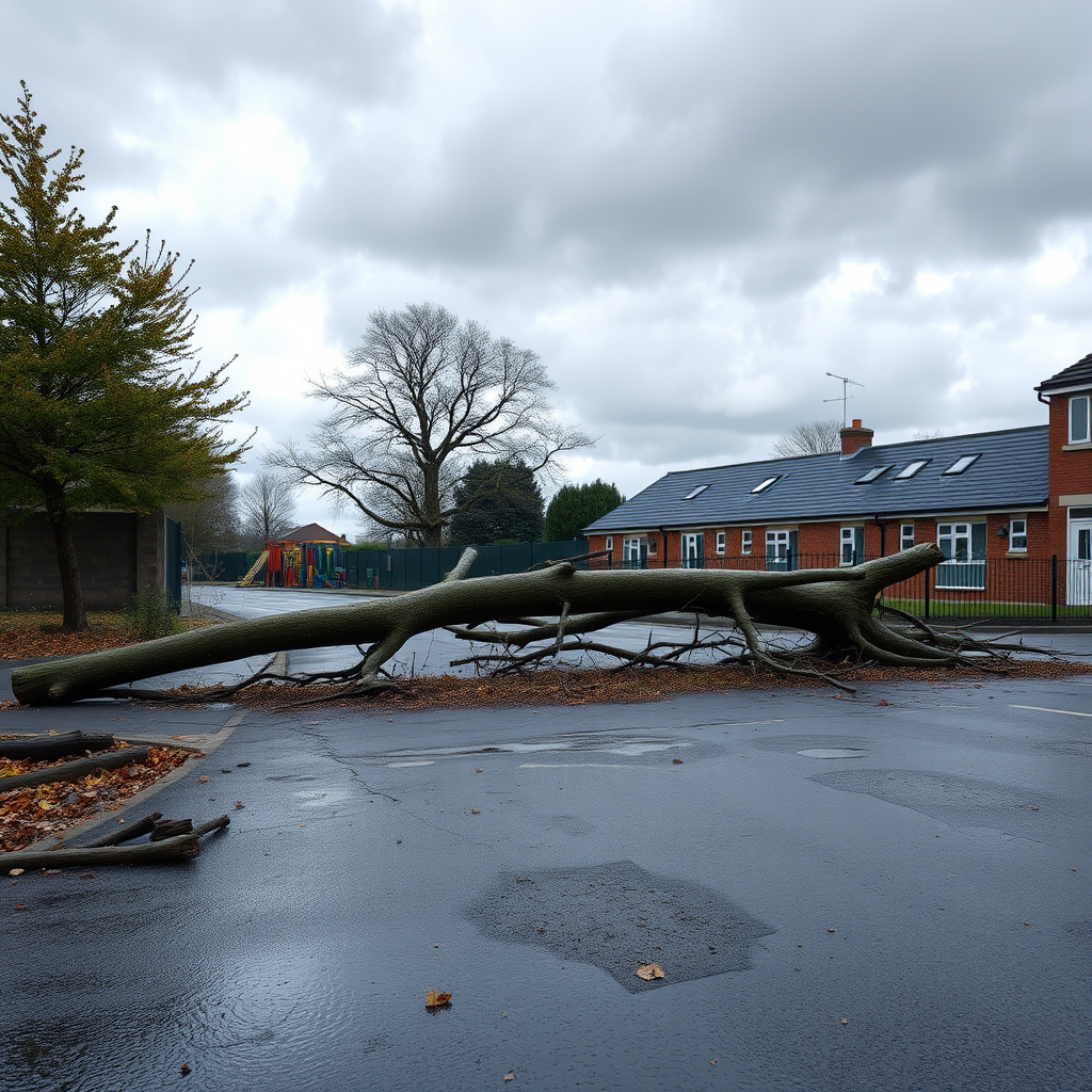 Tree falls near school as lightning strikes Coventry